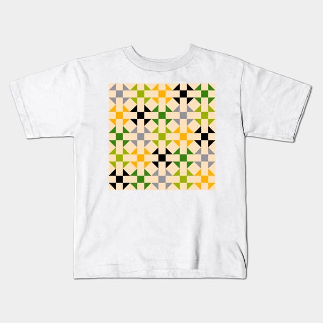 Geometric Pattern: Quilt: Spring Kids T-Shirt by Red Wolf